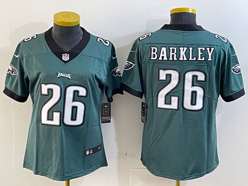 Youth Philadelphia Eagles #26 Barkley Green Second generation Nike 2025 Limited NFL Jersey style 1